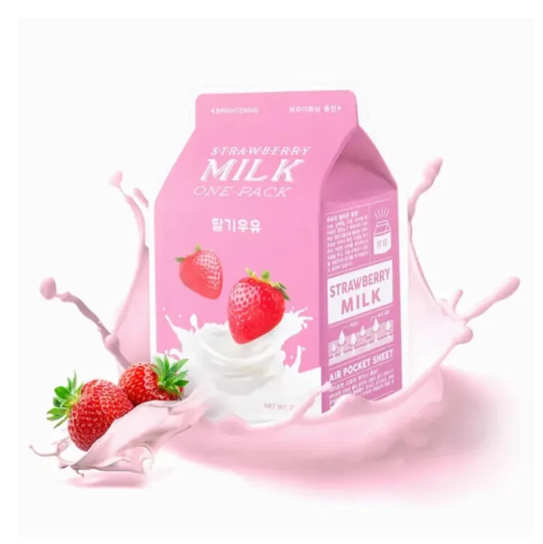 Milk One-Pack Facemask #Strawberry Milk