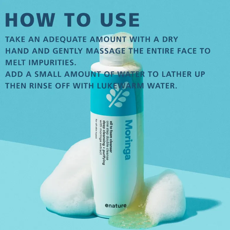 Moringa Oil To Foam Cleanser