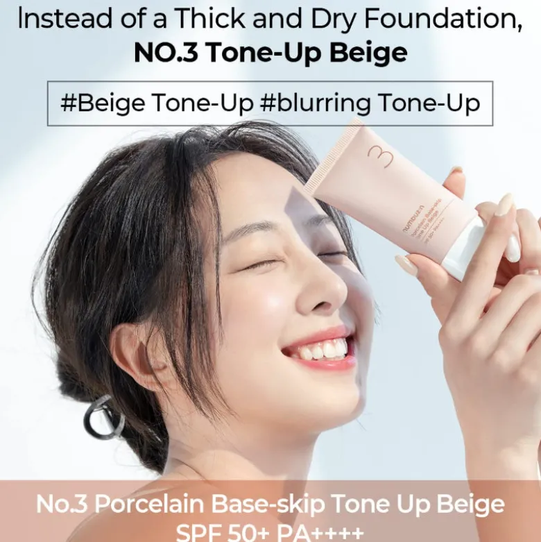 No.3 Porcelain Base-skip Tone Up Beige SPF50+