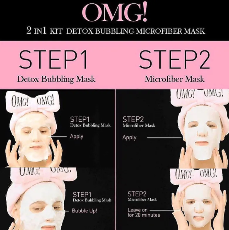 OMG! 2 in 1 KIT Detox Bubbling Microfiber Mask