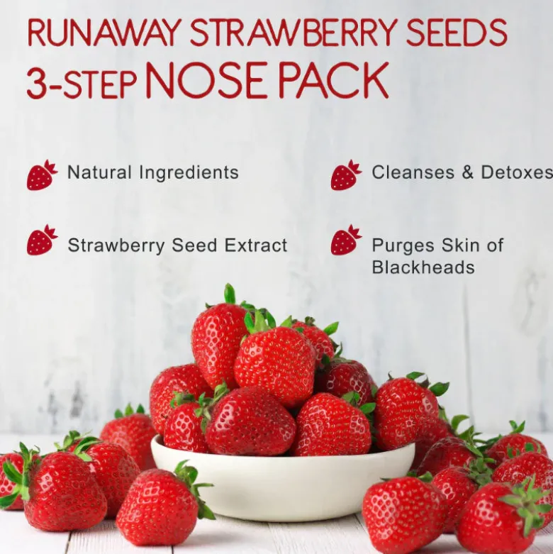 Runaway Strawberry 3-step Nose pack